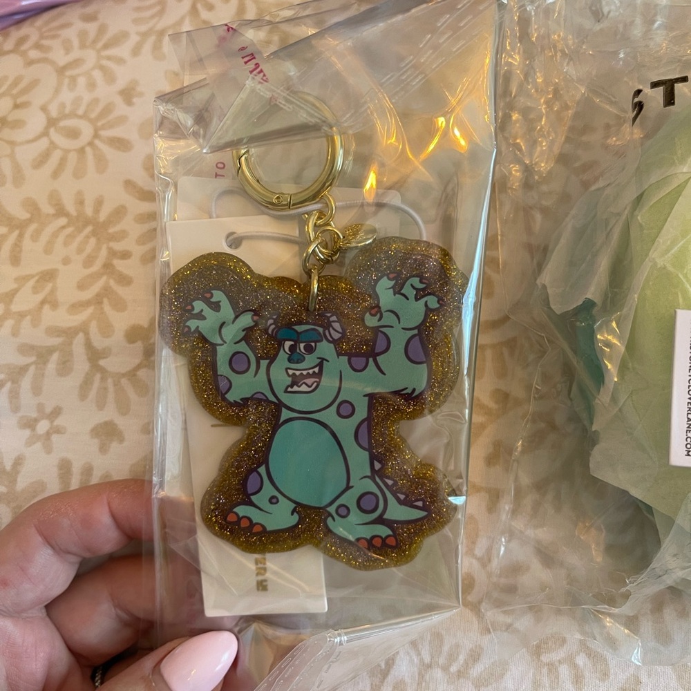 Stoney Clover Lane Sully Keychain with Gold Glitter
